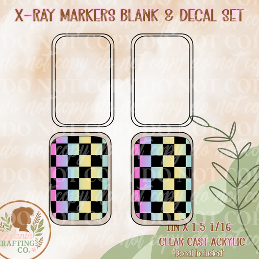 Rainbow Checkered X-Ray Markers (Decal Included)