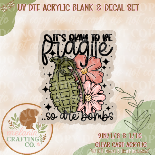 Flower Bomb UV Dtf Acrylic Blank Set