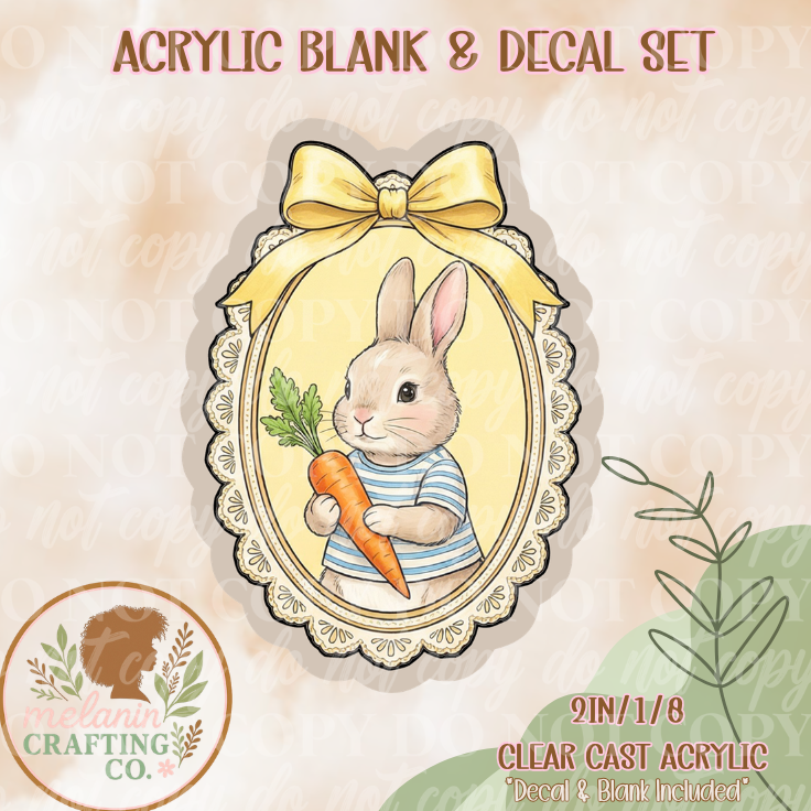 Vintage Harvest Bunny Acrylic Blank & Decal Set
