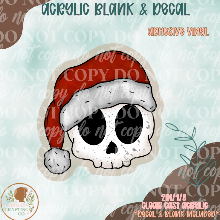 Santa Skull Acrylic Blank & Decal Set
