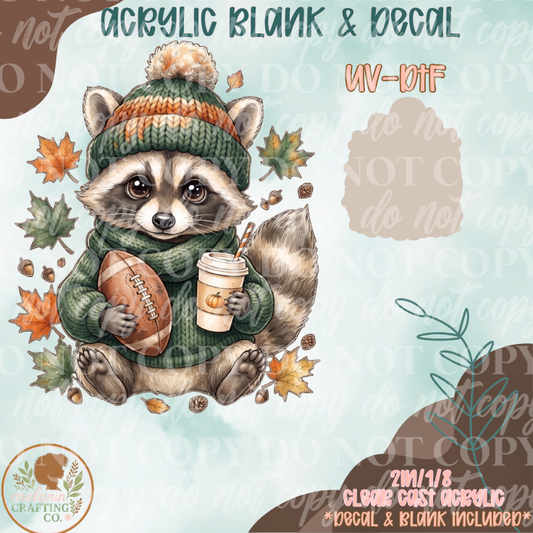 Fall Raccoon UV DTF Acrylic Blank Set