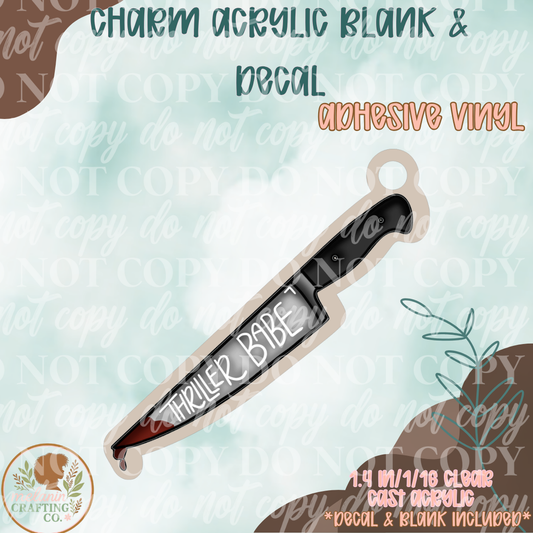 Thriller Babe Knife Charm & Decal Set