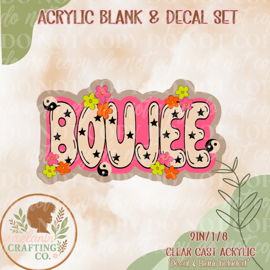 Boujee Retro Acrylic Blank & Decal Set