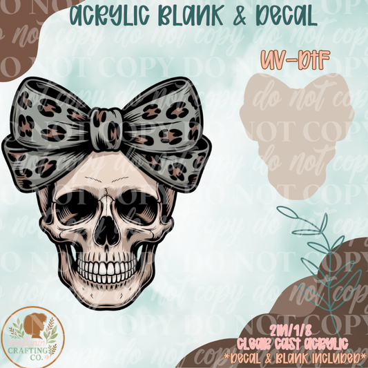 Leopard Skull Face UV DTF Acrylic Blank Set