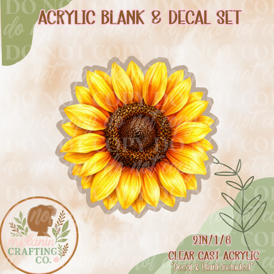 Sunflower Acrylic Blank & Decal Set