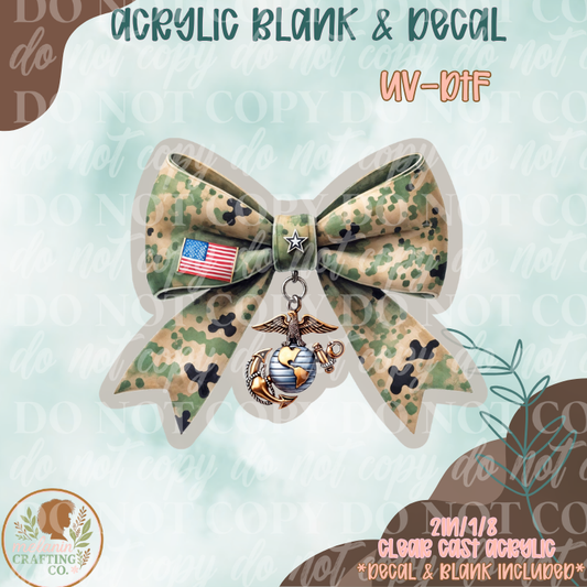 Camo Bow UV DTF Acrylic Blank Set