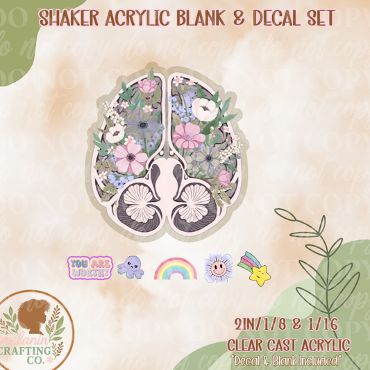 Flourish Your Brain Acrylic Blank & Shaker Set