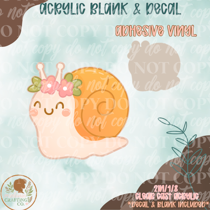 Snail Acrylic Blank & Decal Set