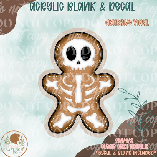 Skellie Gingerbread Acrylic Blank & Decal Set