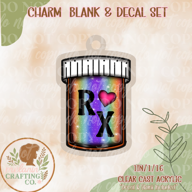RX Bottle Charm & Decal Set