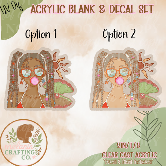 Beach Girl UV DTF Acrylic Blank Set