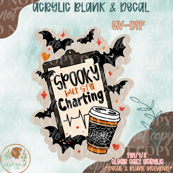 Spooky But Still Charting UV DTF Acrylic Blank Set