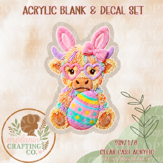 Sugar Plum Moo Acrylic Blank & Decal Set