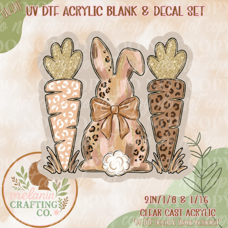 Leopard Bunny Coquette UV DTF Acrylic Blank Set
