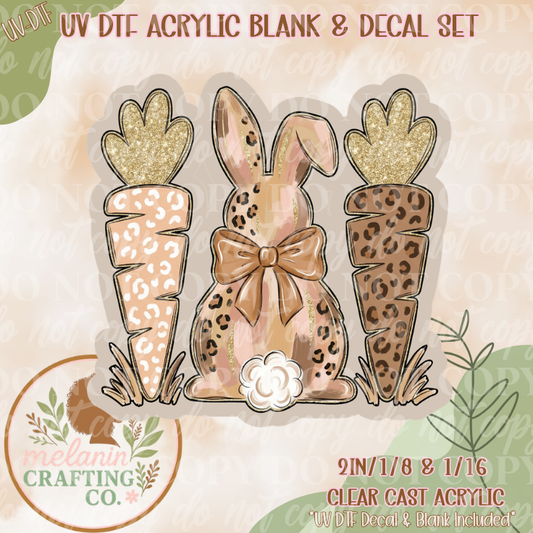 Leopard Bunny Coquette UV DTF Acrylic Blank Set