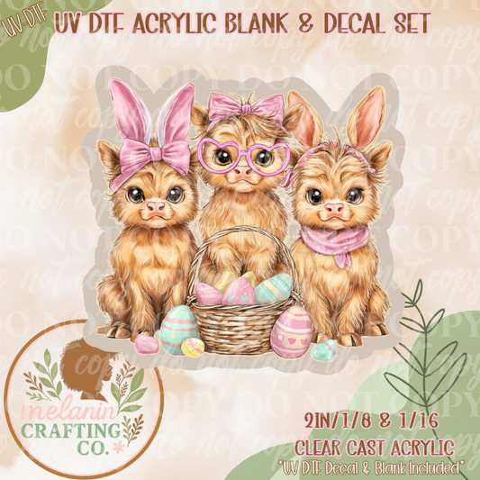 Easter Cuties Trio UV DTF Acrylic Blank Set
