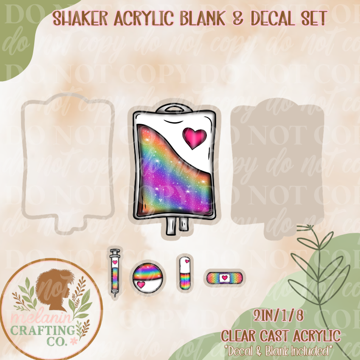 Rainbow IV Bag Acrylic Blank & Shaker Set