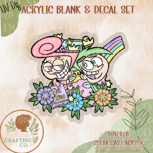 Odd Parents UV DTF Acrylic Blank Set