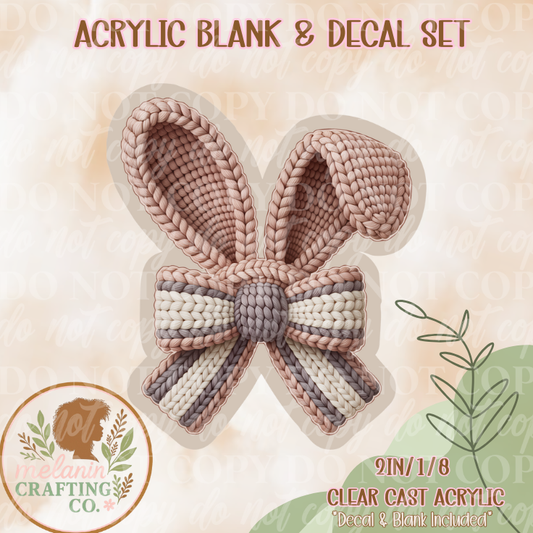 Cocoa Bunny Ears Acrylic Blank & Decal Set
