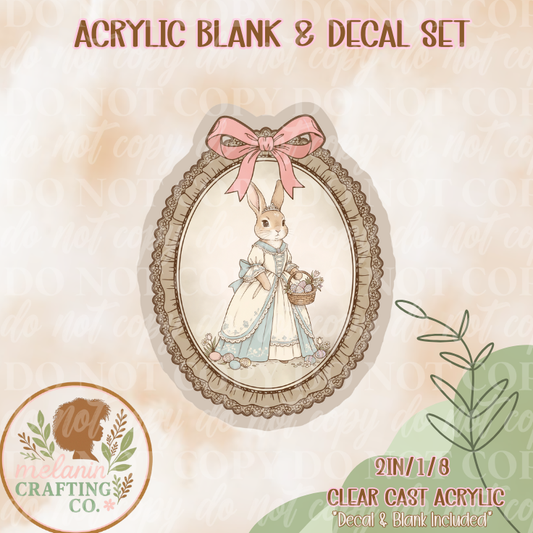 Vintage Easter Acrylic Blank & Decal Set