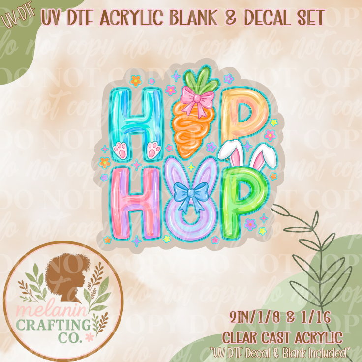 Pastel Hip Hop UV Dtf Acrylic Blank & Decal Set