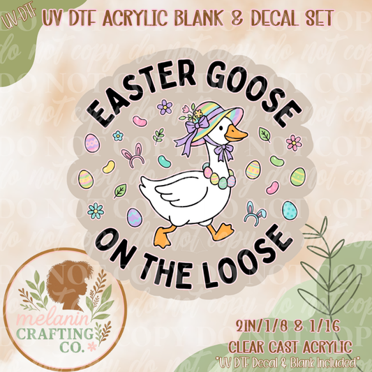 Easter Goose On The Loose UV DTF Acrylic Blank Set