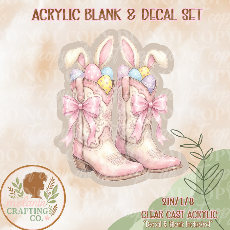 Easter Boots Acrylic Blank & Decal Set