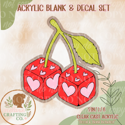 Cherry Dice Acrylic Blank & Decal Set