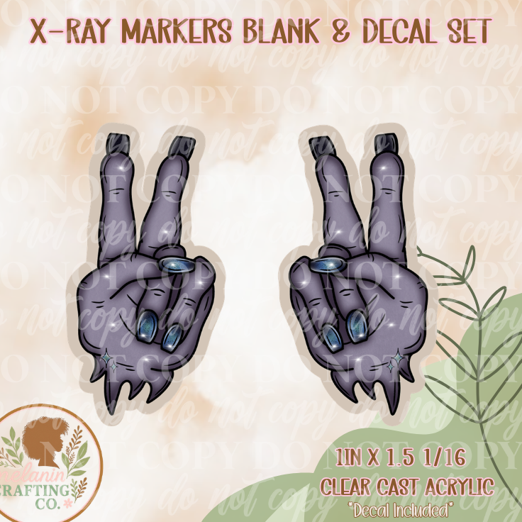 Peace Witch Hand X-Ray Markers (Decal Included)