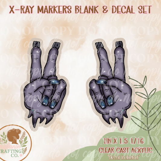 Peace Witch Hand X-Ray Markers (Decal Included)