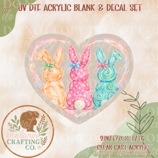 Candy Swirl Bunnies UV DTF Acrylic Blank Set