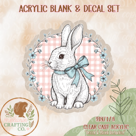 Bluebell Bunny Acrylic Blank & Decal Set