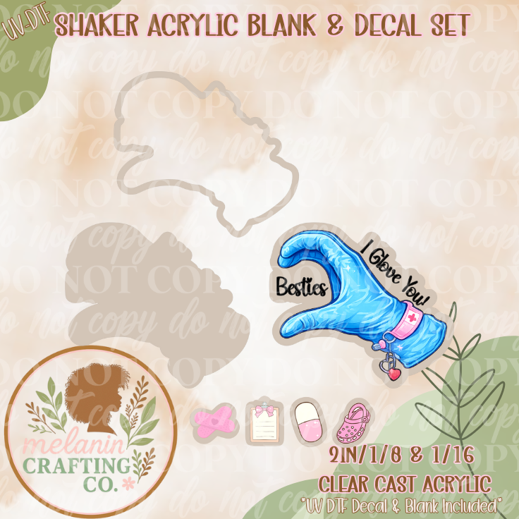 Bestie Glove Shaker (Blue) UV Dtf Shaker Set