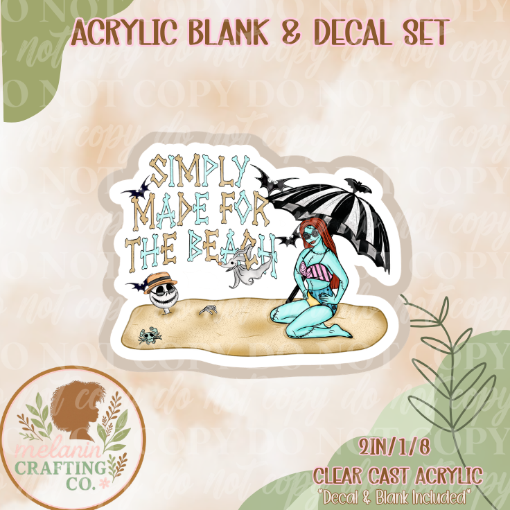 Simply Made For The Beach Acrylic Blank & Decal Set