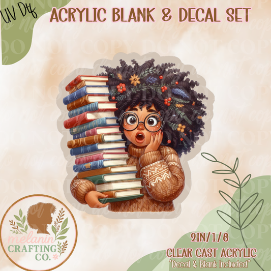 Melanin Book Reader UV DTF Acrylic Blank Set