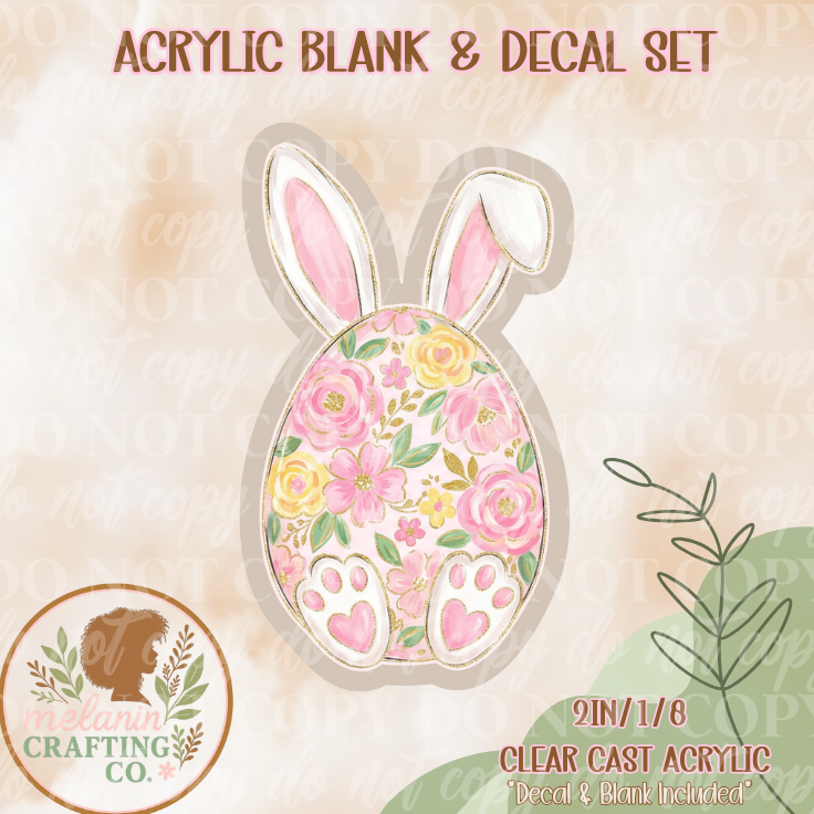 Bunny Egg Acrylic Blank & Decal Set