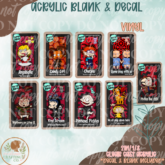 Horror Dolls Acrylic Blank & Decal Set