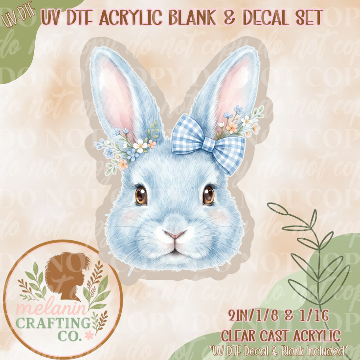 Watercolor Bunny UV DTF Acrylic Blank Set