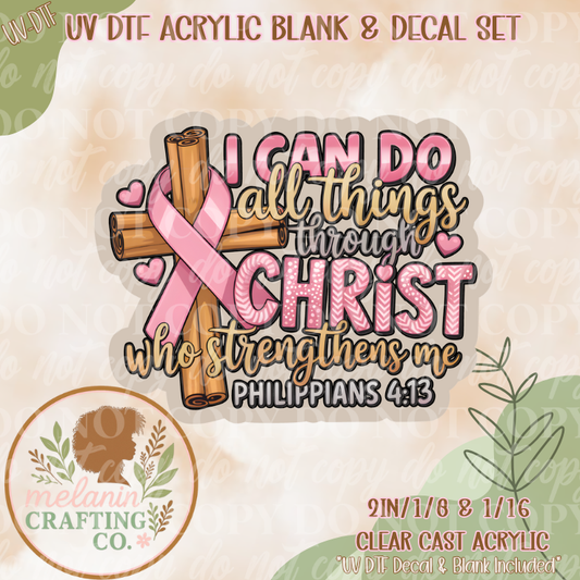 Philippians 4-13 UV DTF Acrylic Blank Set