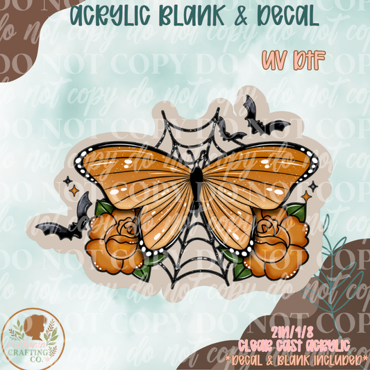 Spooky Floral Butterfly UV DTF Acrylic Blank Set