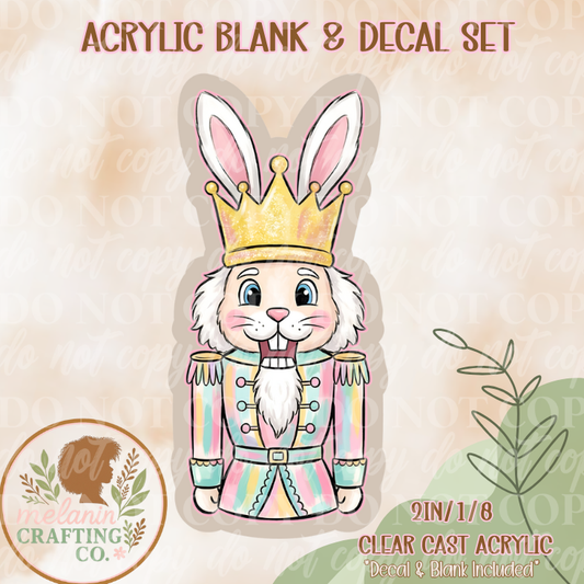 Easter Bunny Nutcracker Acrylic Blank & Decal Set
