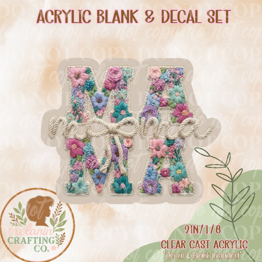 Floral Mama Acrylic Blank & Decal Set