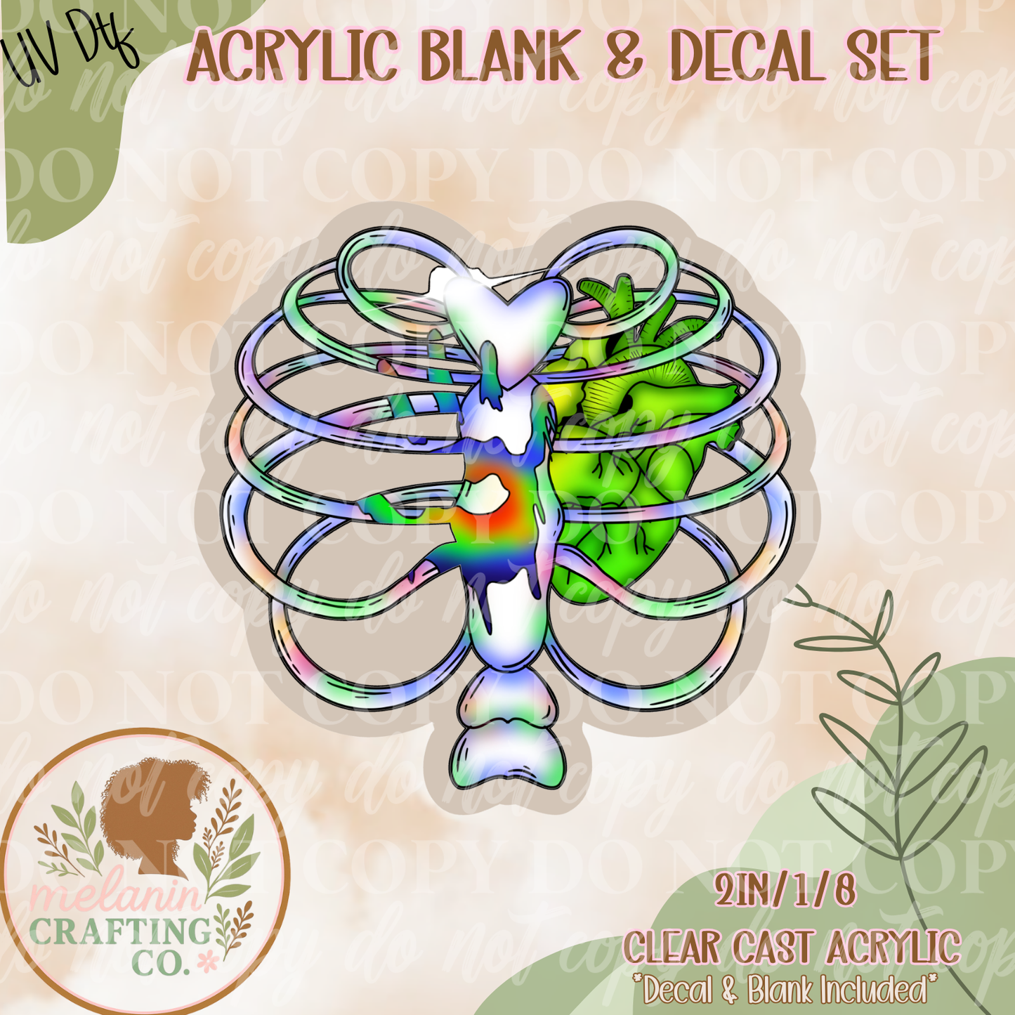 Alien Rib Cage UV DTF Acrylic Blank Set