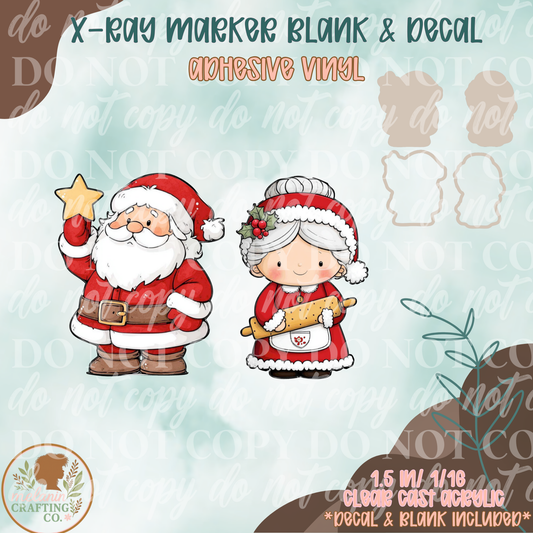 Mr & Mrs ClauS X-Ray Markers (Decal Included)