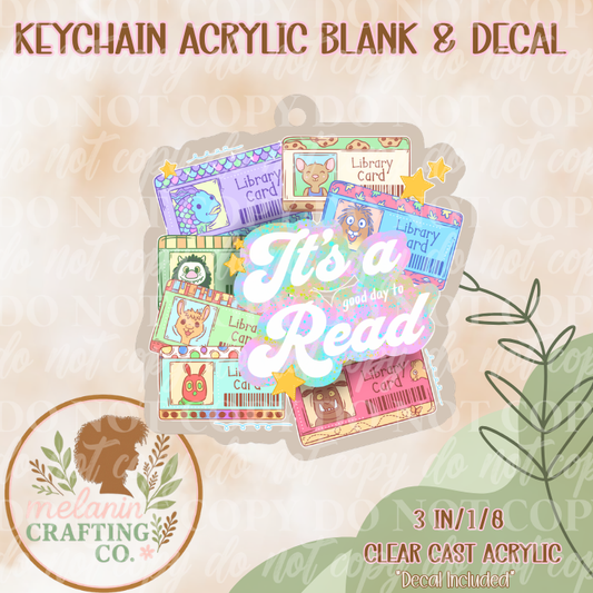 Good Day To Read UV DTF Acrylic Blank & Decal Keychain