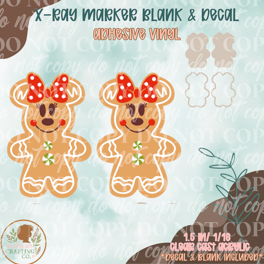 Gingerbread Woman X-Ray Markers (Decal Included)