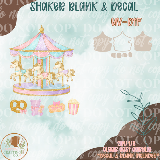 Carnival Carousel UV-DTF Acrylic Blank & Shaker Set