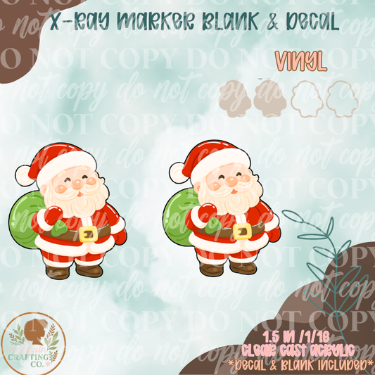 Holly Jolly Santa X-Ray Markers (Decal Included)