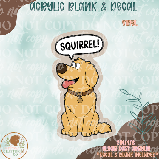 SQUIRREL! Acrylic Blank & Decal Set