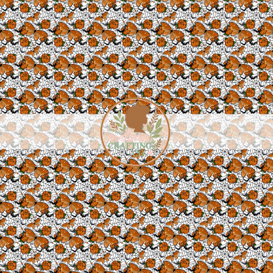 Spooky Floral Butterfly 12x12 Adhesive Vinyl